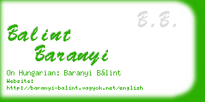 balint baranyi business card